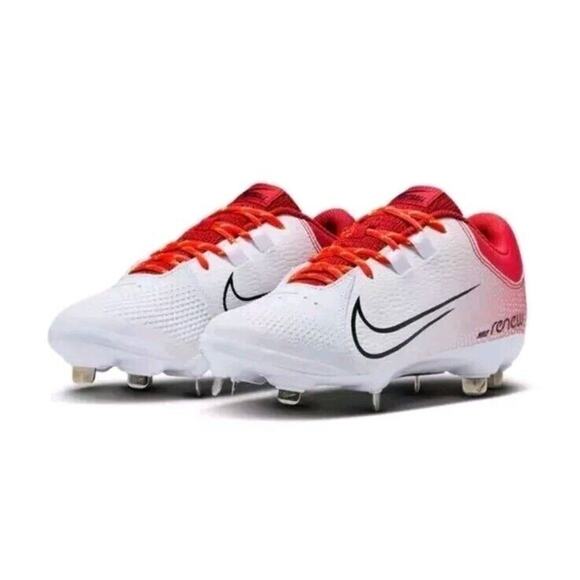 Nike Shoes - NEW Nike Womens‎ Hyperdiamond 4 Pro Softball Cleat White/Red CZ5920-600 Size 8